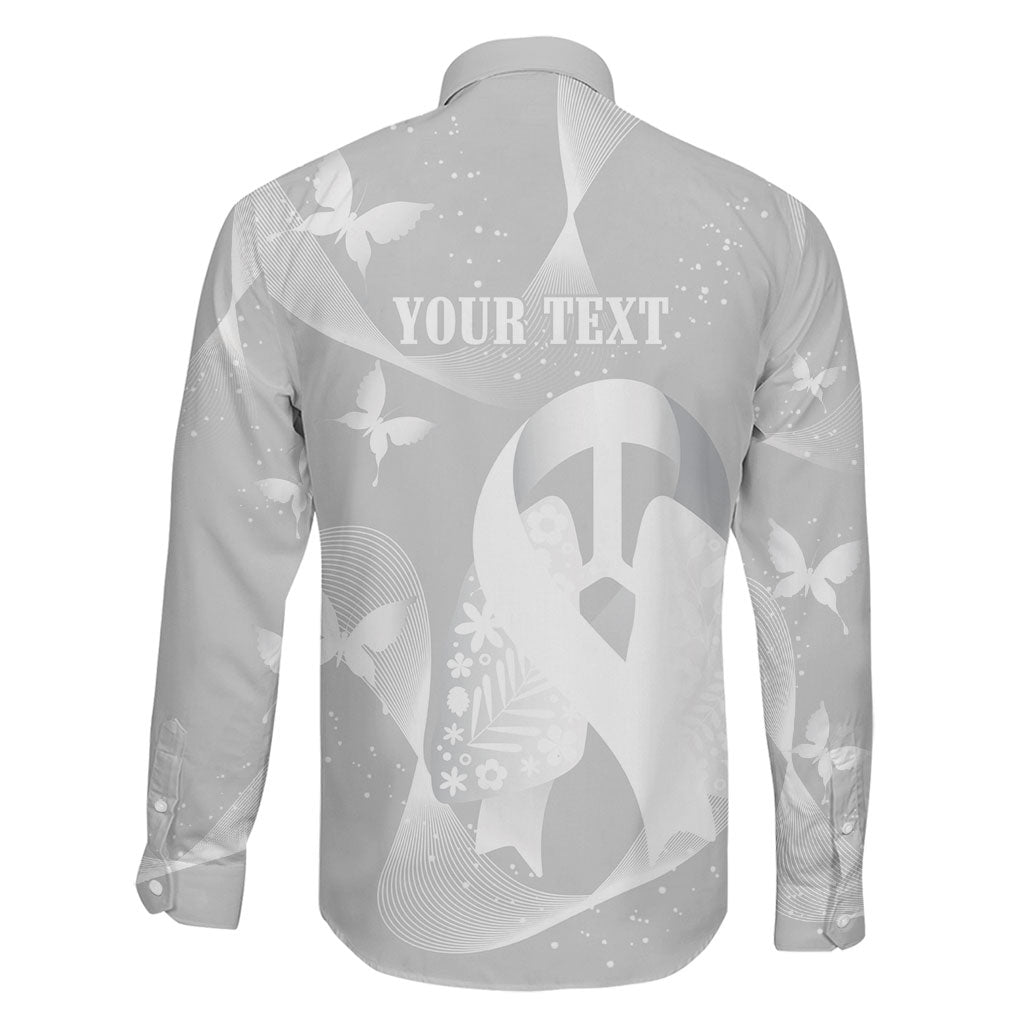 Australia Lung Cancer Awareness Personalised Family Matching Summer Maxi Dress and Hawaiian Shirt Butterfly Ribbon Art