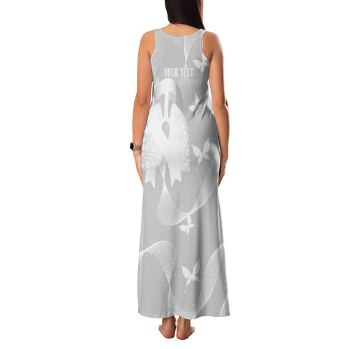 Australia Lung Cancer Awareness Personalised Family Matching Tank Maxi Dress and Hawaiian Shirt Butterfly Ribbon Art