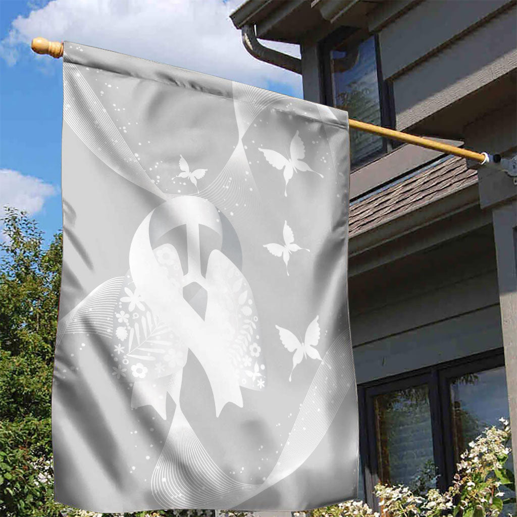 Australia Lung Cancer Awareness Garden Flag Butterfly Ribbon Art