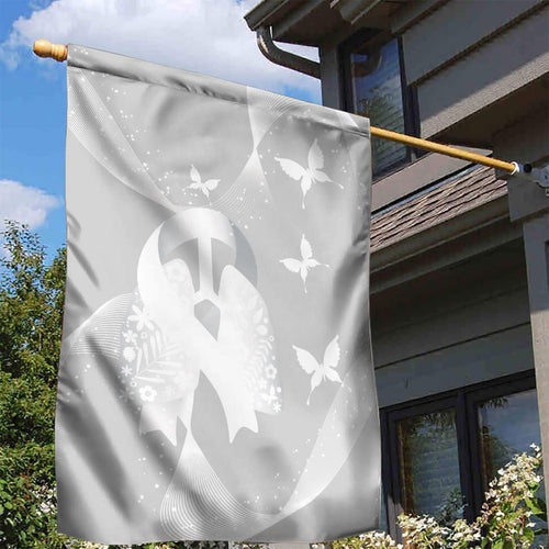 Australia Lung Cancer Awareness Garden Flag Butterfly Ribbon Art