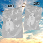 Australia Lung Cancer Awareness Garden Flag Butterfly Ribbon Art