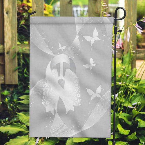 Australia Lung Cancer Awareness Garden Flag Butterfly Ribbon Art