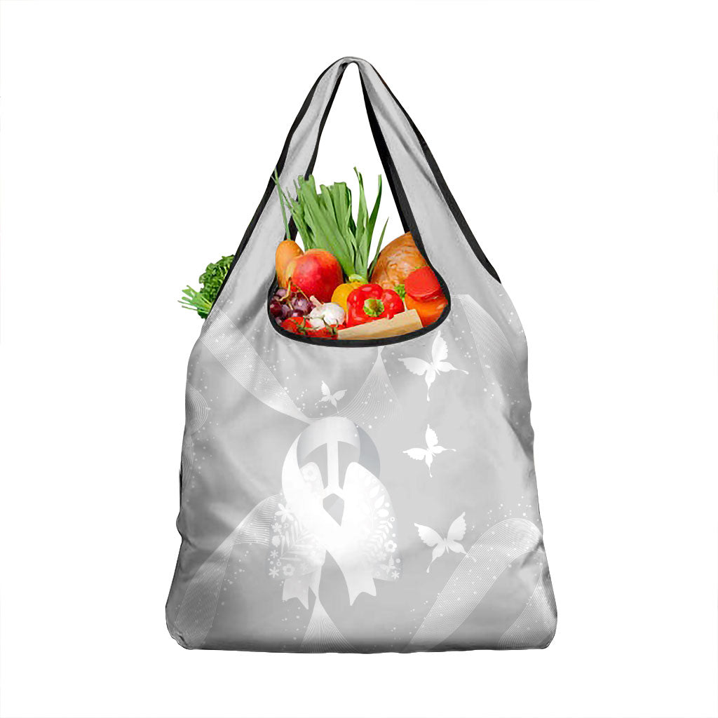 Australia Lung Cancer Awareness Grocery Bag Butterfly Ribbon Art