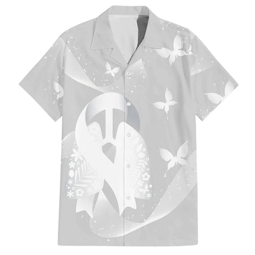 Australia Lung Cancer Awareness Personalised Hawaiian Shirt Butterfly Ribbon Art