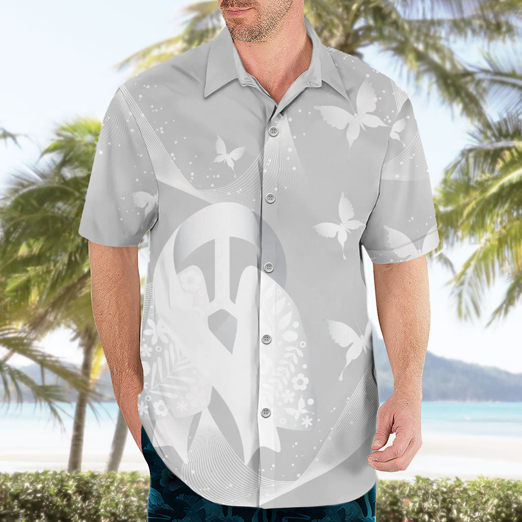 Australia Lung Cancer Awareness Personalised Hawaiian Shirt Butterfly Ribbon Art