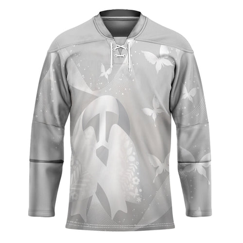 Australia Lung Cancer Awareness Personalised Hockey Jersey Butterfly Ribbon Art