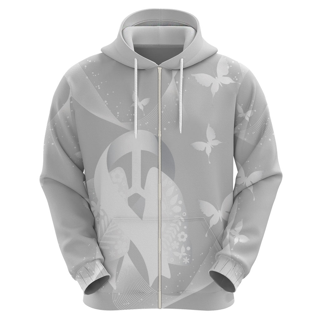Australia Lung Cancer Awareness Personalised Hoodie Butterfly Ribbon Art