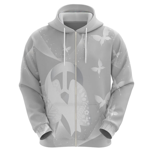 Australia Lung Cancer Awareness Personalised Hoodie Butterfly Ribbon Art