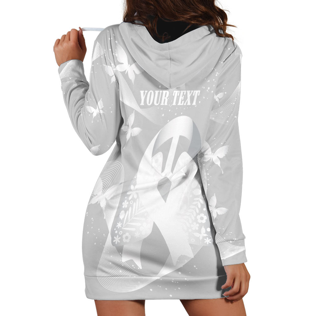 Australia Lung Cancer Awareness Personalised Hoodie Dress Butterfly Ribbon Art