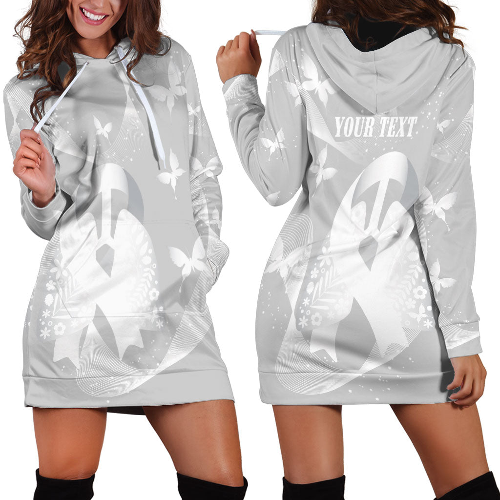 Australia Lung Cancer Awareness Personalised Hoodie Dress Butterfly Ribbon Art