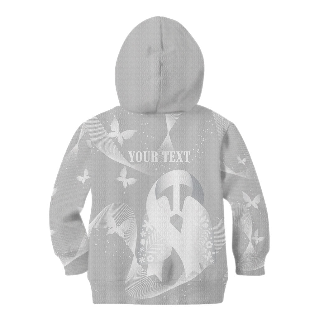 Australia Lung Cancer Awareness Personalised Kid Hoodie Butterfly Ribbon Art