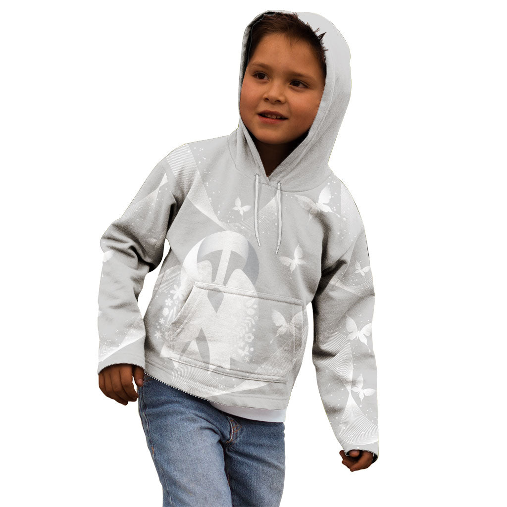 Australia Lung Cancer Awareness Personalised Kid Hoodie Butterfly Ribbon Art