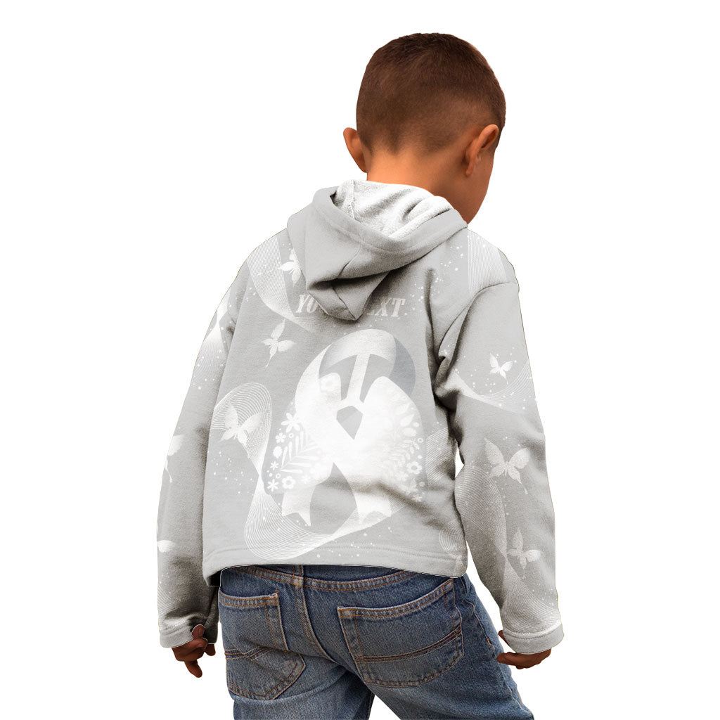 Australia Lung Cancer Awareness Personalised Kid Hoodie Butterfly Ribbon Art