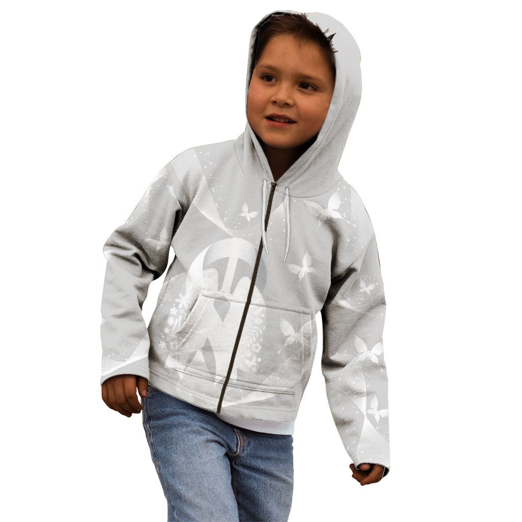 Australia Lung Cancer Awareness Personalised Kid Hoodie Butterfly Ribbon Art