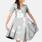 Australia Lung Cancer Awareness Personalised Kid Short Sleeve Dress Butterfly Ribbon Art