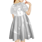 Australia Lung Cancer Awareness Personalised Kid Short Sleeve Dress Butterfly Ribbon Art