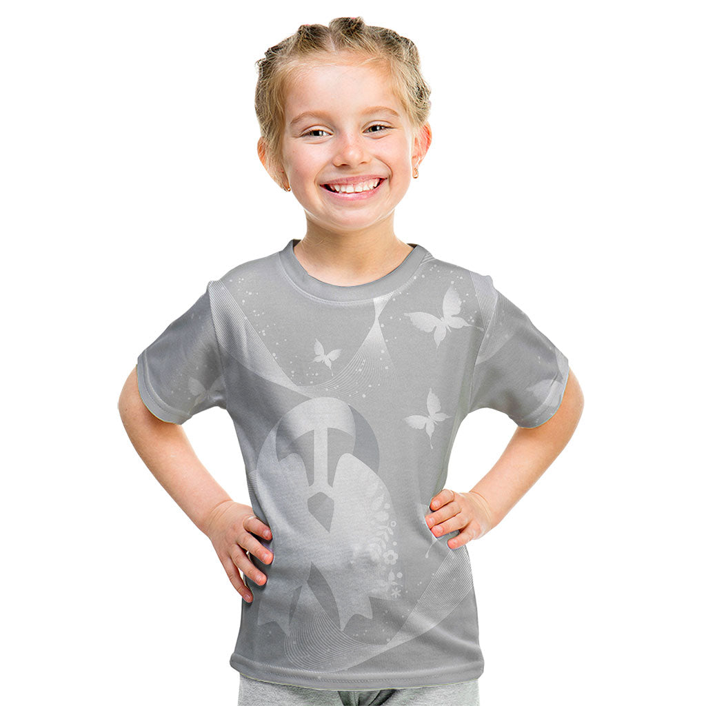 Australia Lung Cancer Awareness Personalised Kid T Shirt Butterfly Ribbon Art