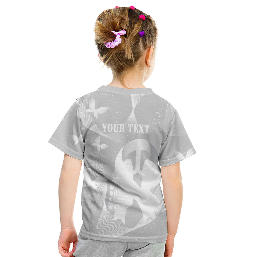 Australia Lung Cancer Awareness Personalised Kid T Shirt Butterfly Ribbon Art