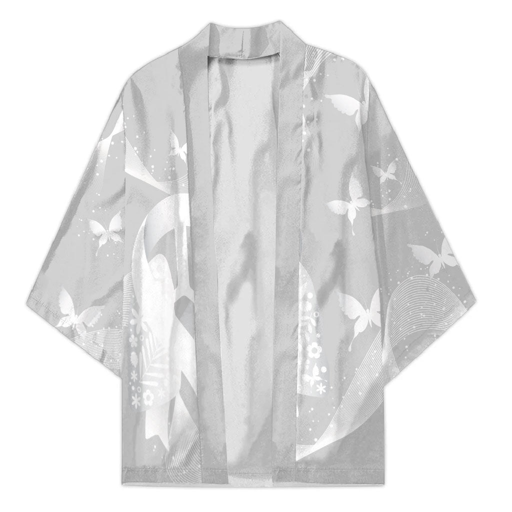 Australia Lung Cancer Awareness Personalised Kimono Butterfly Ribbon Art