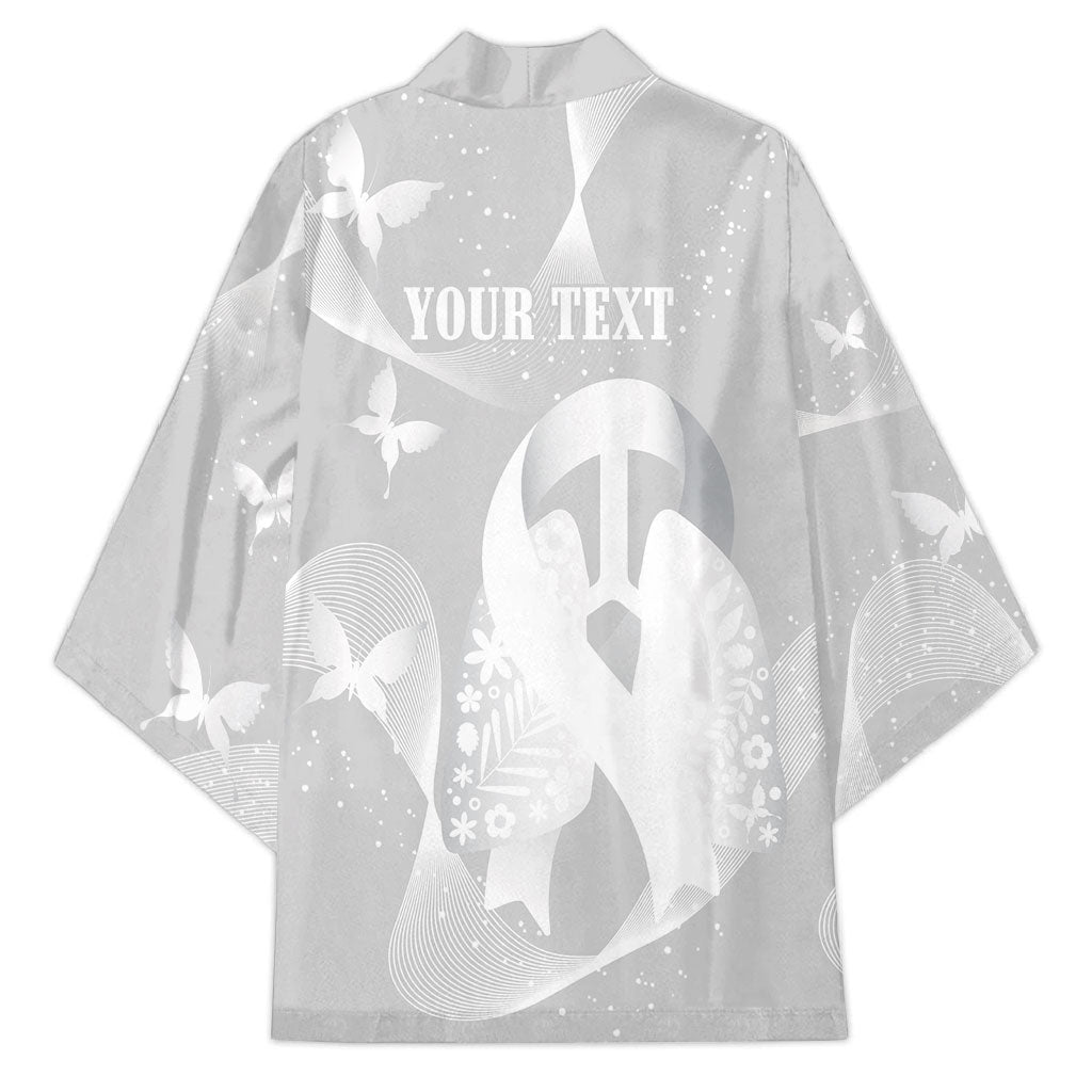 Australia Lung Cancer Awareness Personalised Kimono Butterfly Ribbon Art