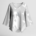 Australia Lung Cancer Awareness Personalised Kimono Sleeve Blouse Butterfly Ribbon Art