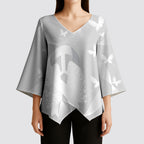 Australia Lung Cancer Awareness Personalised Kimono Sleeve Blouse Butterfly Ribbon Art