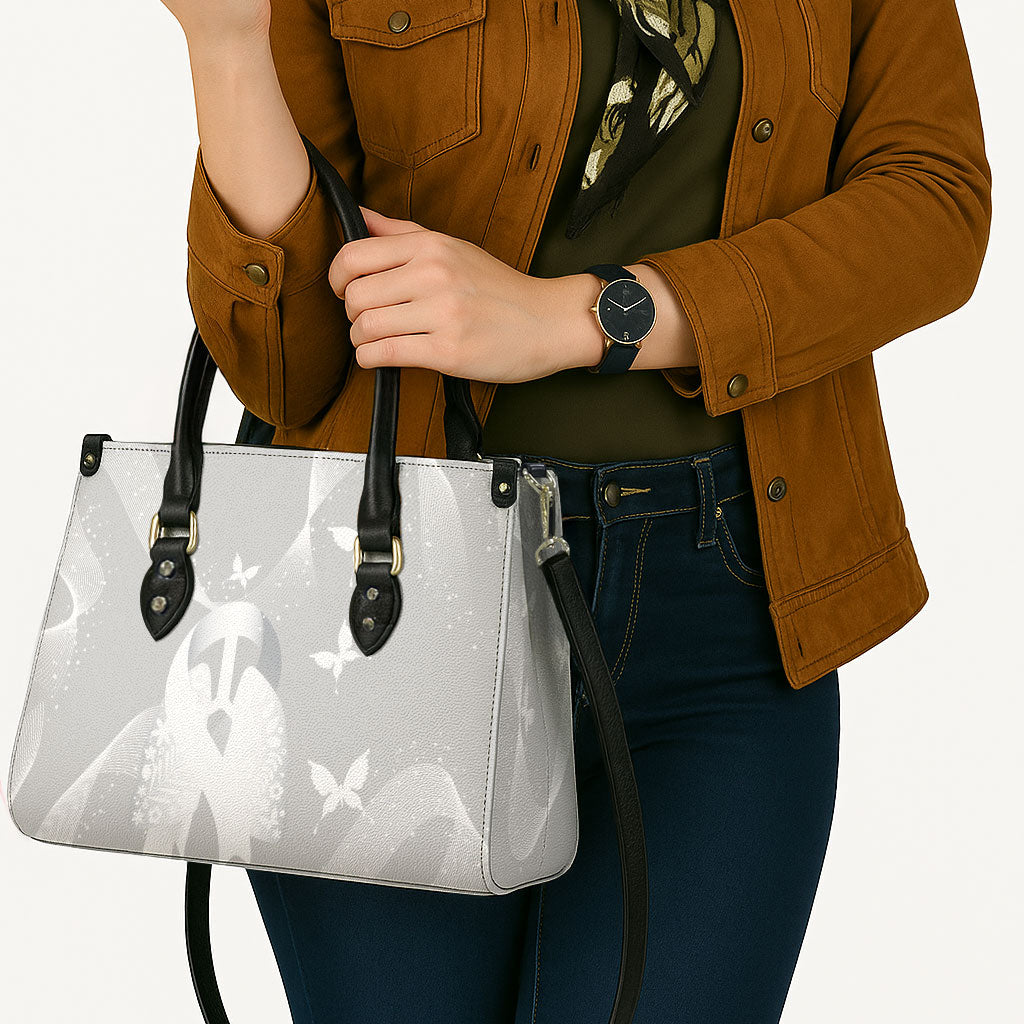 Australia Lung Cancer Awareness Leather Bag Butterfly Ribbon Art