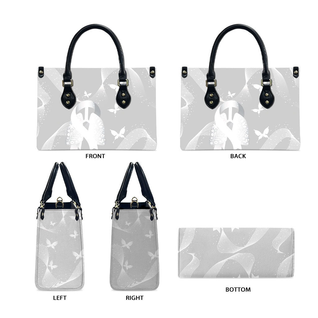 Australia Lung Cancer Awareness Leather Bag Butterfly Ribbon Art