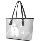 Australia Lung Cancer Awareness Leather Tote Bag Butterfly Ribbon Art