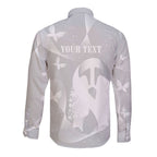 Australia Lung Cancer Awareness Personalised Long Sleeve Button Shirt Butterfly Ribbon Art