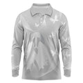 Australia Lung Cancer Awareness Personalised Long Sleeve Polo Shirt Butterfly Ribbon Art