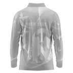 Australia Lung Cancer Awareness Personalised Long Sleeve Polo Shirt Butterfly Ribbon Art