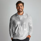 Australia Lung Cancer Awareness Personalised Long Sleeve Polo Shirt Butterfly Ribbon Art