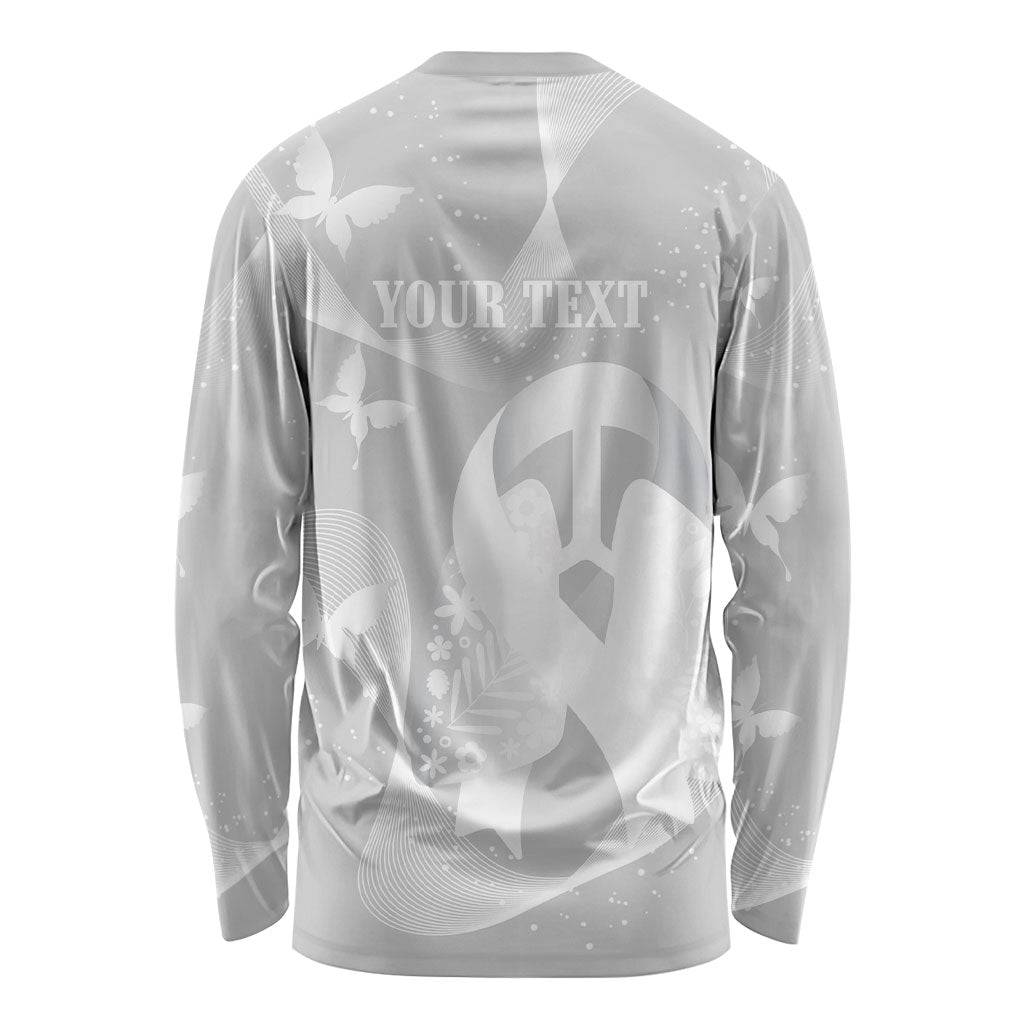 Australia Lung Cancer Awareness Personalised Long Sleeve Shirt Butterfly Ribbon Art