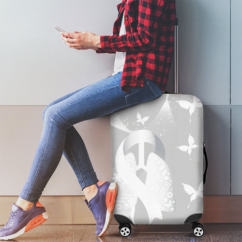 Australia Lung Cancer Awareness Luggage Cover Butterfly Ribbon Art