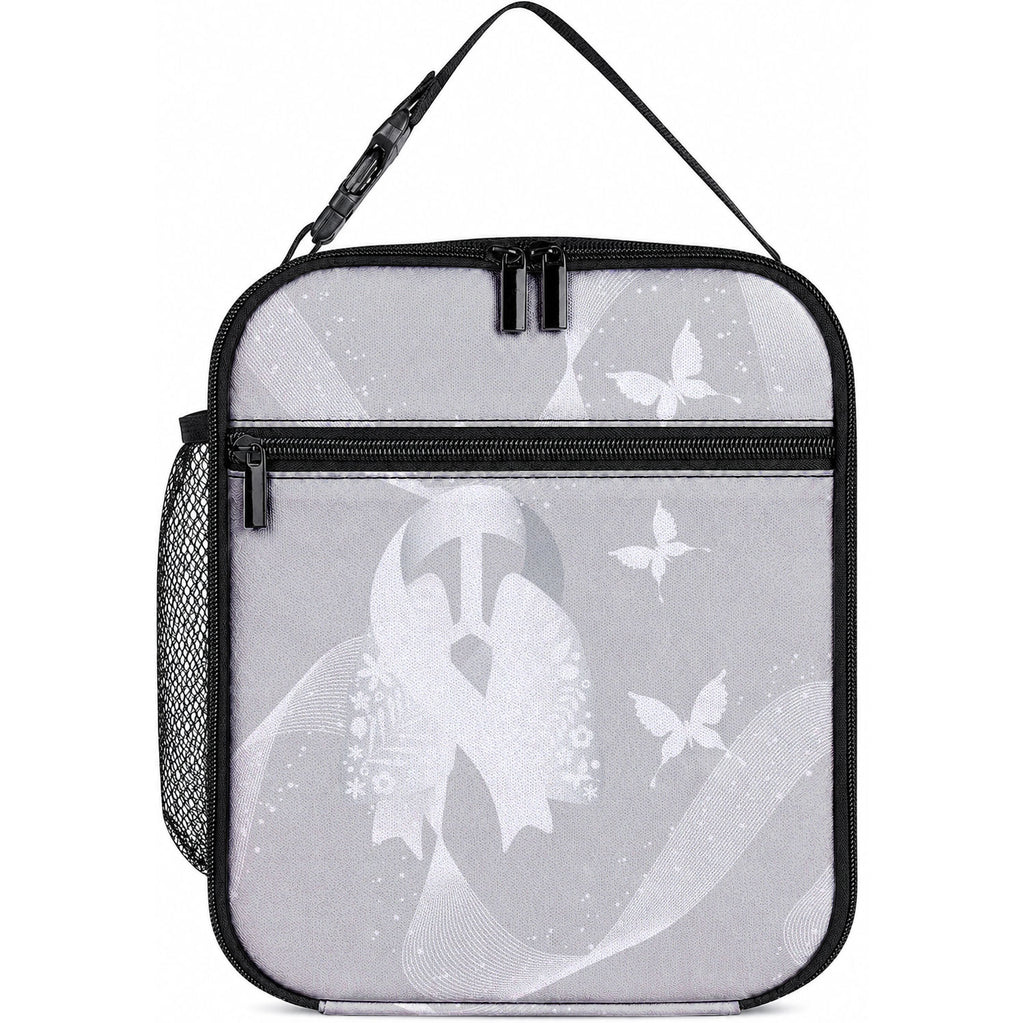 Australia Lung Cancer Support Lunch Bag Butterfly Ribbon Art
