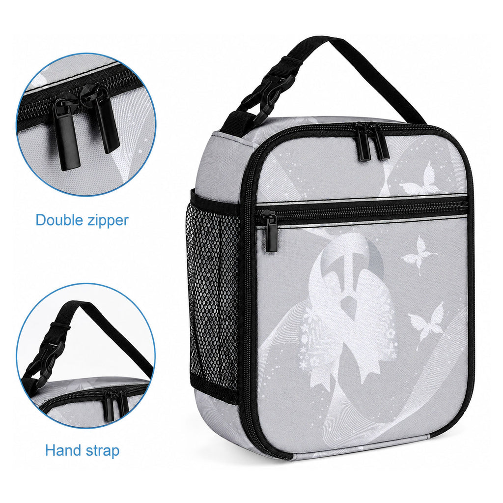 Australia Lung Cancer Support Lunch Bag Butterfly Ribbon Art