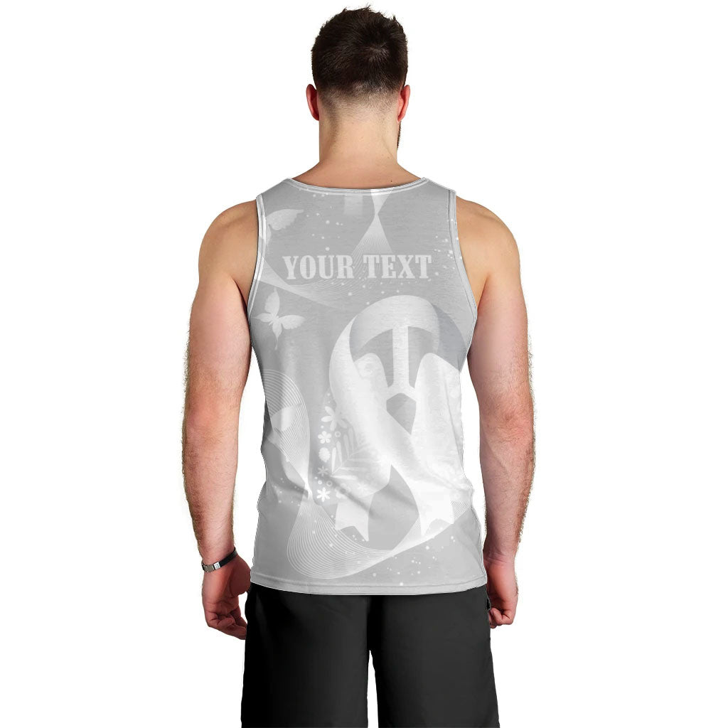 Australia Lung Cancer Awareness Personalised Men Tank Top Butterfly Ribbon Art