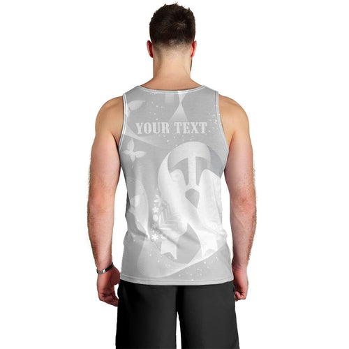 Australia Lung Cancer Awareness Personalised Men Tank Top Butterfly Ribbon Art