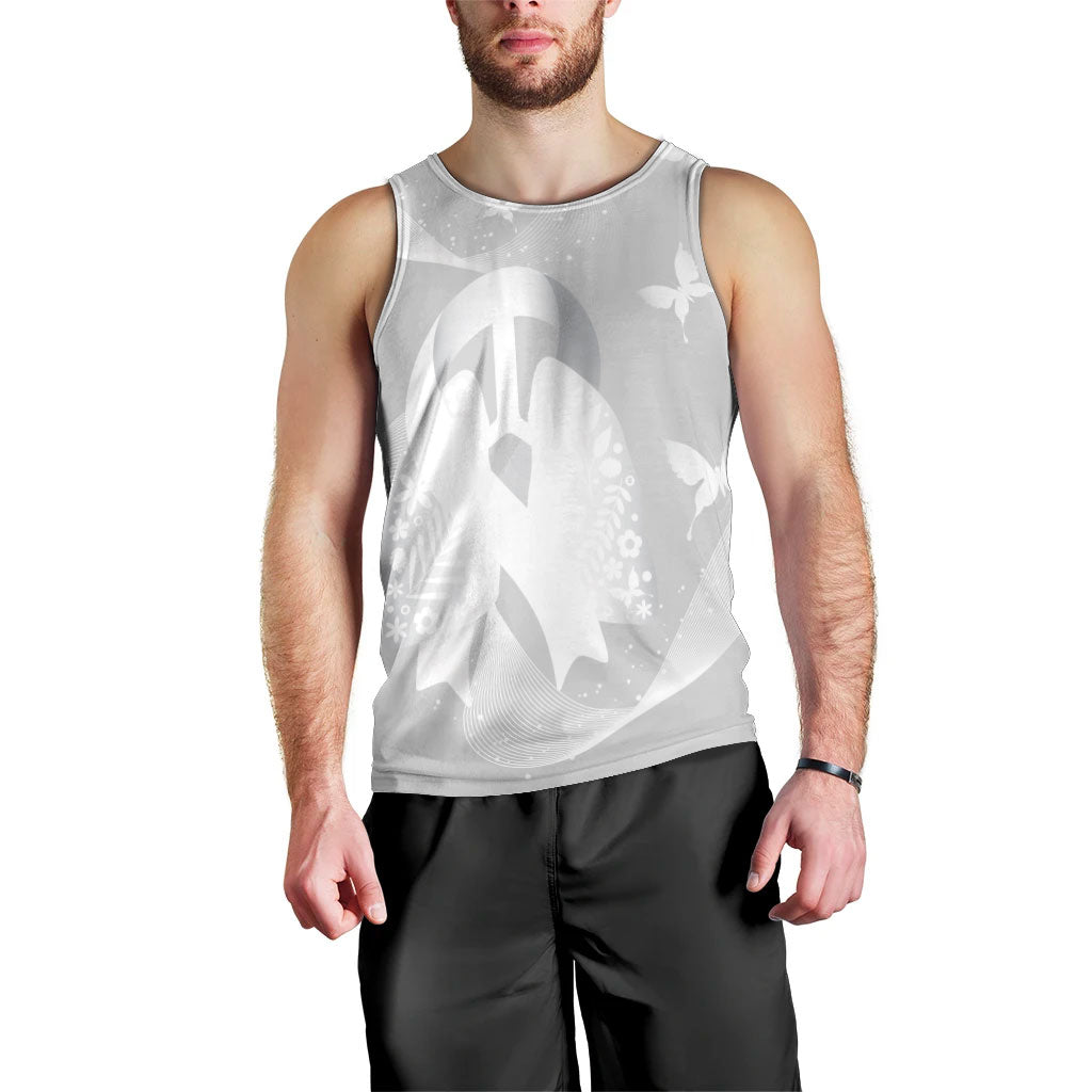 Australia Lung Cancer Awareness Personalised Men Tank Top Butterfly Ribbon Art