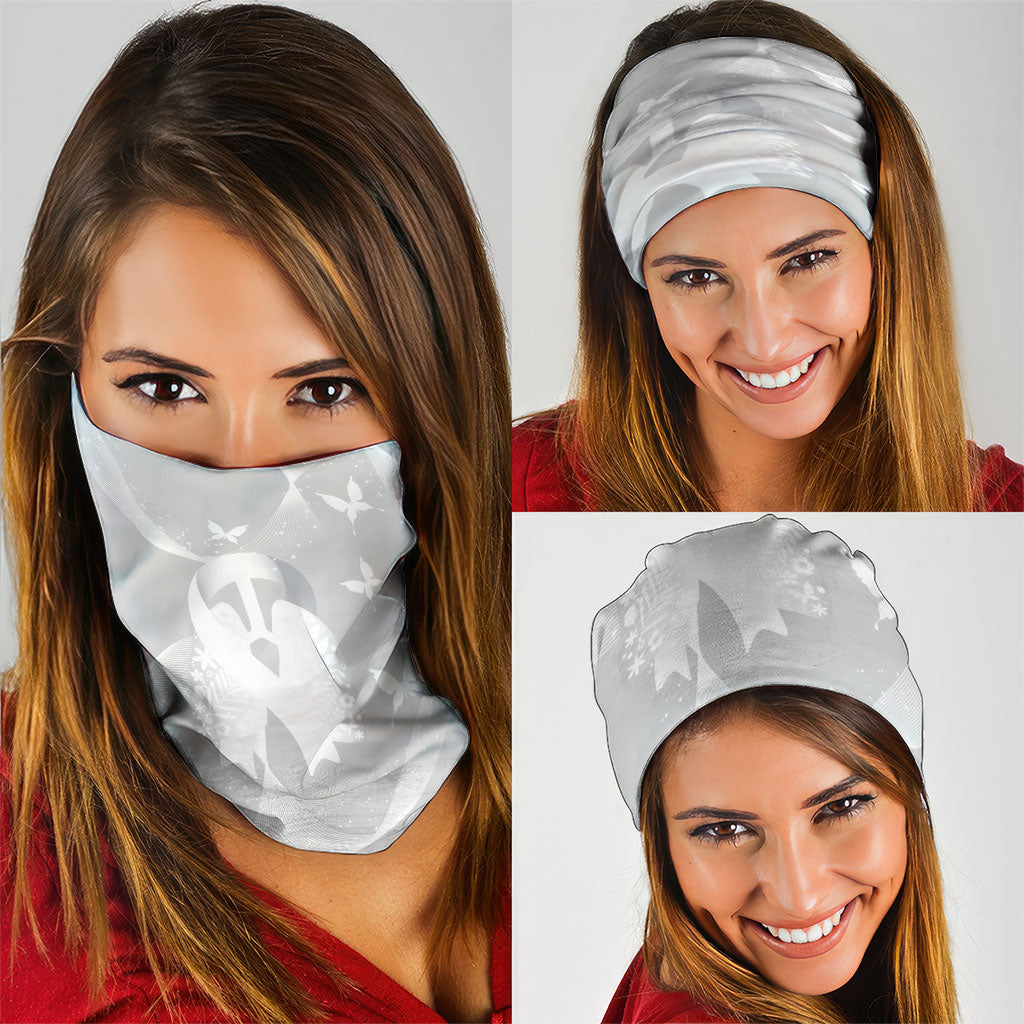 Australia Lung Cancer Awareness Neck Gaiter Butterfly Ribbon Art