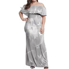 Australia Lung Cancer Awareness Personalised Off Shoulder Maxi Dress Butterfly Ribbon Art