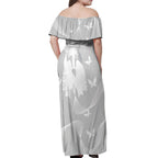 Australia Lung Cancer Awareness Personalised Off Shoulder Maxi Dress Butterfly Ribbon Art