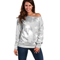 Australia Lung Cancer Awareness Personalised Off Shoulder Sweater Butterfly Ribbon Art