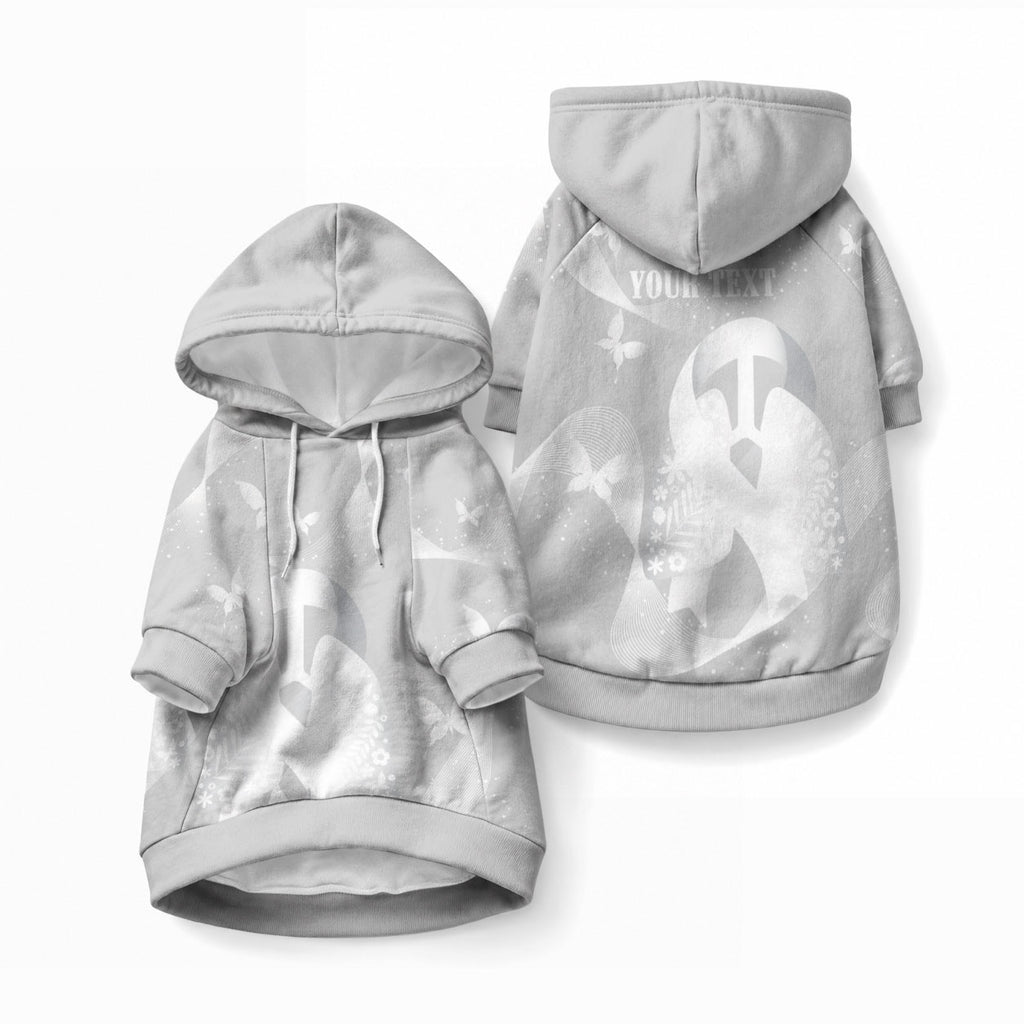Australia Lung Cancer Support Personalised Pet Hoodie Butterfly Ribbon Art