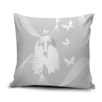 Australia Lung Cancer Awareness Pillow Cover Butterfly Ribbon Art