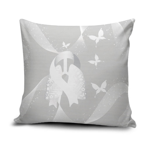 Australia Lung Cancer Awareness Pillow Cover Butterfly Ribbon Art