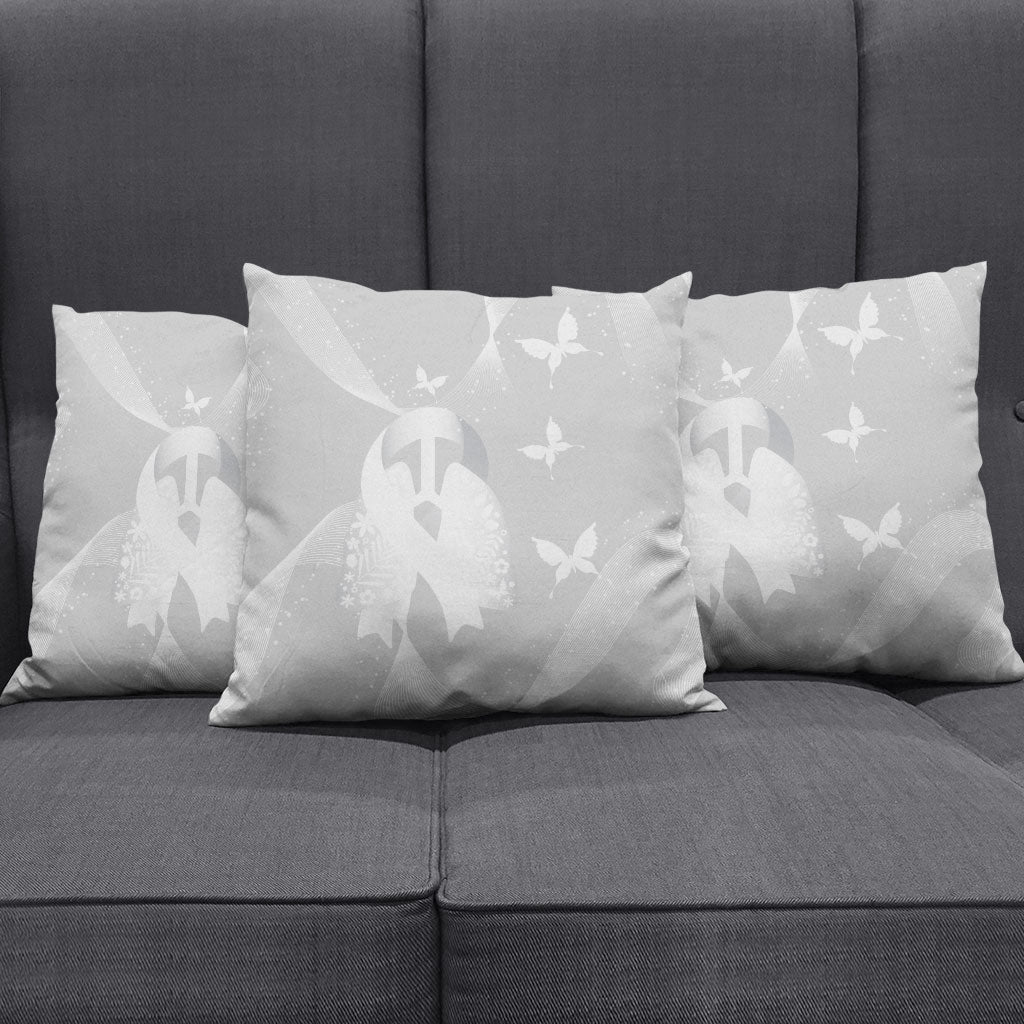 Australia Lung Cancer Awareness Pillow Cover Butterfly Ribbon Art