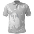 Australia Lung Cancer Awareness Personalised Polo Shirt Butterfly Ribbon Art