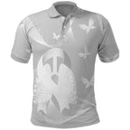 Australia Lung Cancer Awareness Personalised Polo Shirt Butterfly Ribbon Art